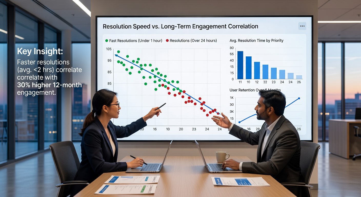 Chart displaying monthly engagement trends linked to average support response times across gambling services