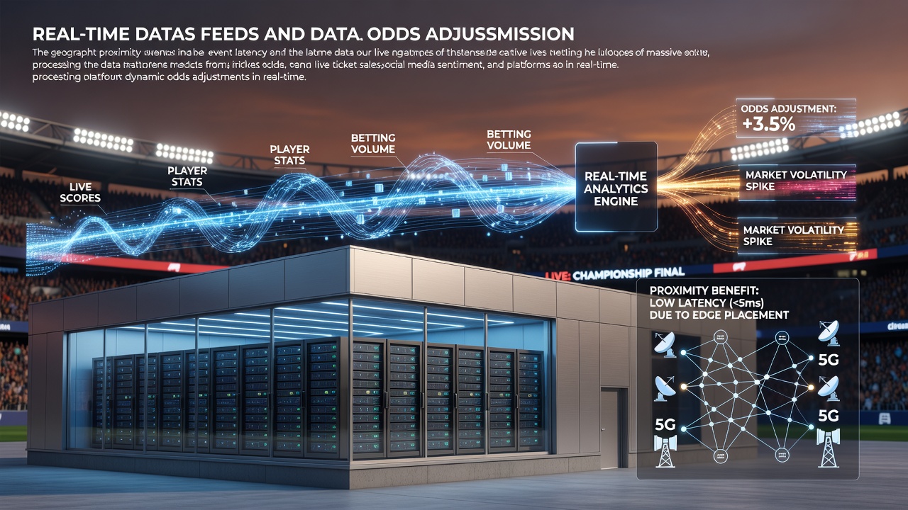Close-up view of data center racks and fiber optic cabling handling real-time sports wagering information flows