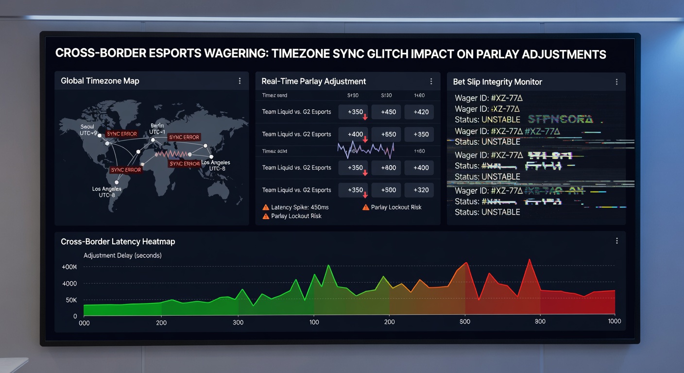 Live betting interface displaying parlay odds with timezone offset warnings overlaid on a global map
