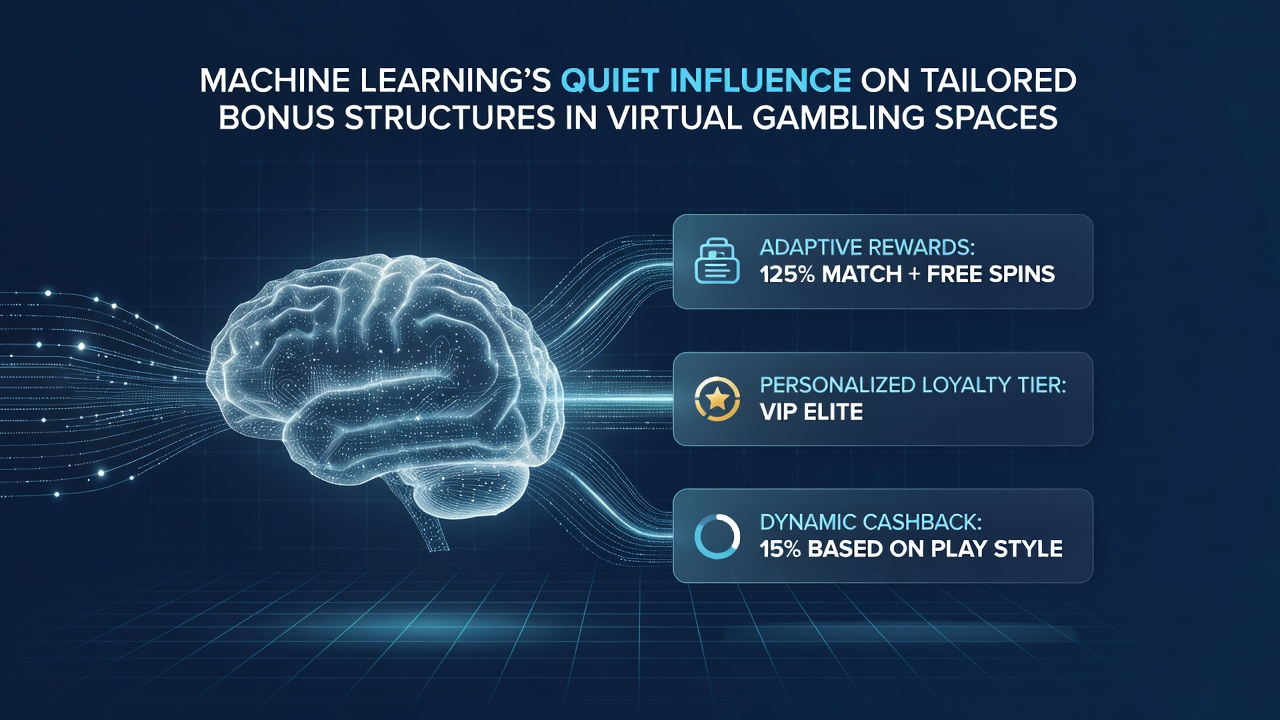 Dashboard view of machine learning outputs adjusting bonus parameters for segmented player groups in virtual casino environments