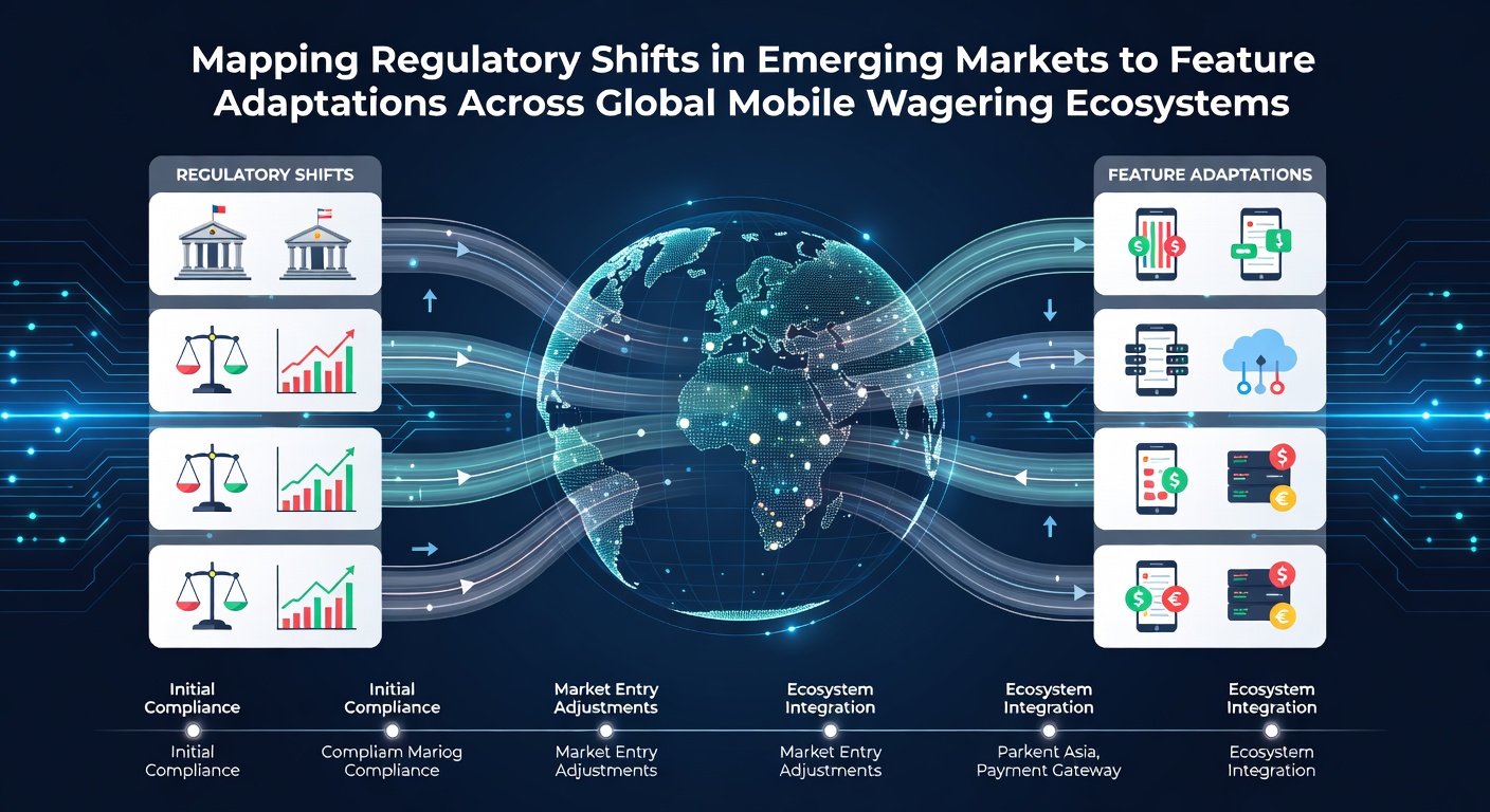 Mobile wagering interfaces displaying compliance updates and regional payment integrations across different emerging markets